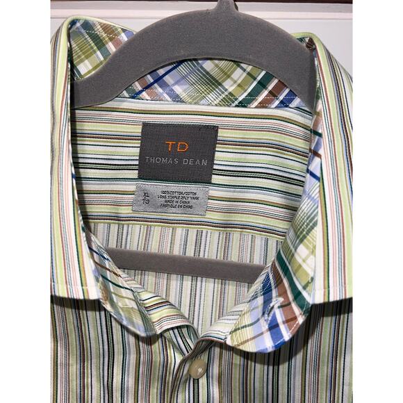 Thomas Dean Shirt Men's Long Sleeve Cotton Button Up Size XL - Picture 3 of 7